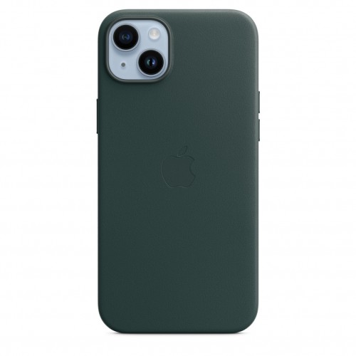 Кожаный чехол для iPhone 14 Plus с MagSafe - "Зеленый лес"