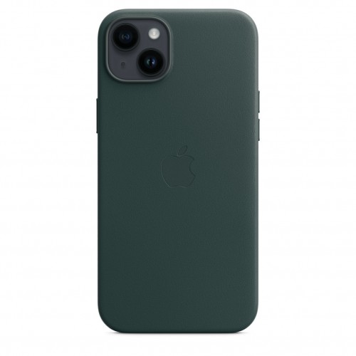 Кожаный чехол для iPhone 14 Plus с MagSafe - "Зеленый лес"