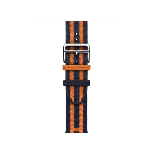 Ремешок Hermès для Apple Watch 46mm Rocabar Club — темно-синий / оранжевый (Bleu Nuit/Orange)