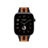 Ремешок Hermès для Apple Watch 46mm Rocabar Club — темно-синий / оранжевый (Bleu Nuit/Orange)