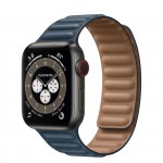 Apple Watch Edition Series 6 Titanium Space Black 40mm, кожаный ремешок "балтийский синий"