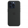 Силиконовый чехол для iPhone 15 Pro Max с MagSafe - Черный (Black)