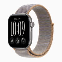Apple Watch Series 12 46mm, Space Gray Aluminum Case with Sport Loop - Chambray Blue