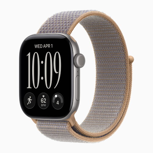 Apple Watch Series 12 46mm, Space Gray Aluminum Case with Sport Loop - Chambray Blue