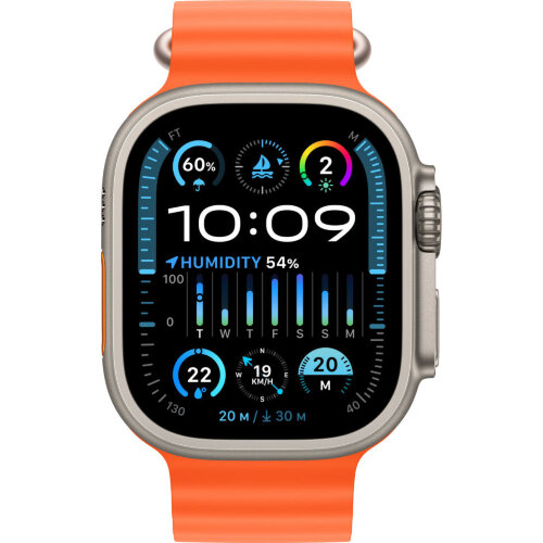 Apple Watch Ultra 3 49mm Titanium Case with Orange Ocean Band