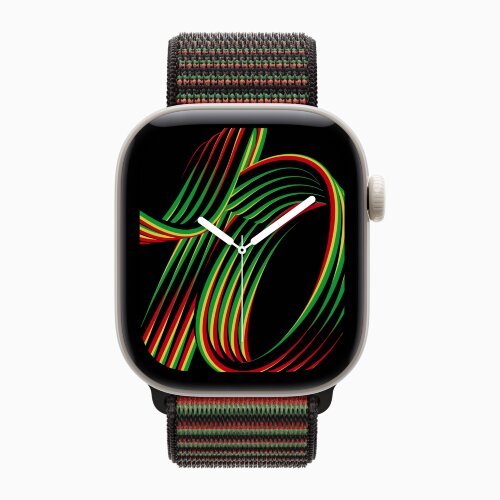 Apple Watch Series 12 42mm, Pearl White Ceramic Case with Sport Loop - Black Unity - Unity Rhythm