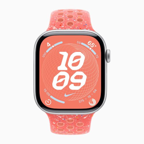 Apple Watch Series 10 42mm, Silver Aluminum Case with Nike Sport Band - Magic Ember