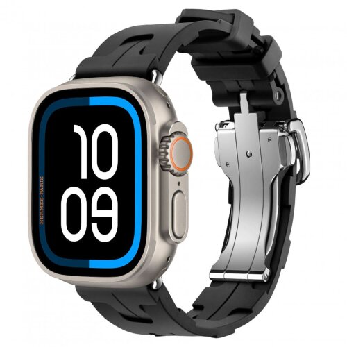Apple Watch Ultra 2 Hermes 49mm Titanium, спортивный ремешок  Kilim черный