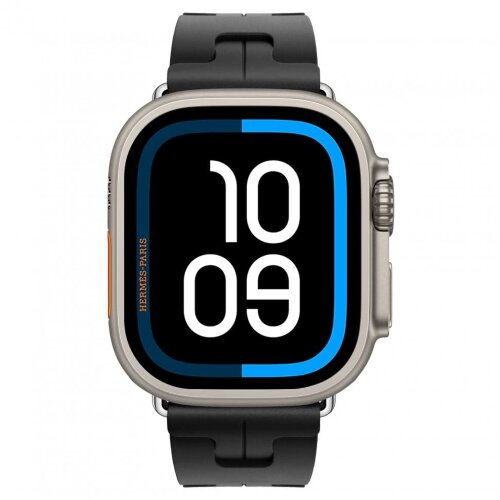 Apple Watch Ultra 2 Hermes 49mm Titanium, спортивный ремешок  Kilim черный