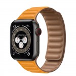 Apple Watch Edition Series 6 Titanium Space Black 40mm, кожаный ремешок "золотой апельсин"