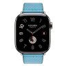 Apple Watch Hermes Series 11 42mm, ремешок из плетеного нейлона голубого цвета