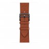 Apple Watch Series 8 Hermes 45mm, черный корпус, классический ремешок с диагональной микроперфорацией медного цвета