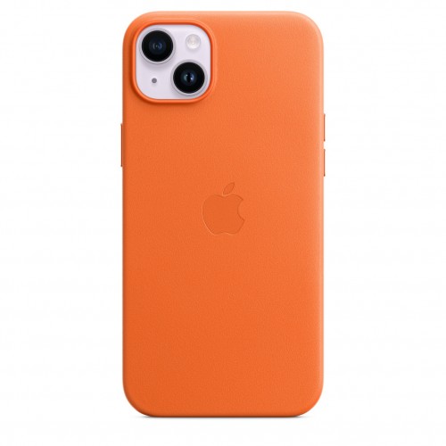 Кожаный чехол для iPhone 14 Plus с MagSafe - Оранжевый