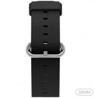 Классический черный кожаный ремешок с пряжкой для Apple Watch 38mm