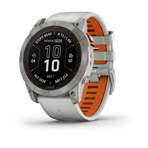 Умные часы Garmin Fenix 7X Pro 51mm Sapphire Solar Edition Titanium Fog Gray/Ember Orange Band