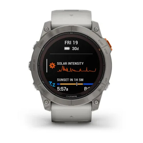Умные часы Garmin Fenix 7X Pro 51mm Sapphire Solar Edition Titanium Fog Gray/Ember Orange Band