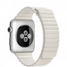 Apple Watch 42mm / Кожаный магнитный ремешок белый MMFV2