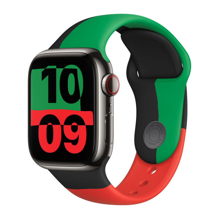 Apple Watch Series 9 41mm, Graphite Stainless Steel Case with Sport Band - Black Unity