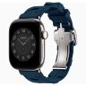Apple Watch Hermes Series 12 42mm, спортивный ремешок Kilim синий Bleu de Malte