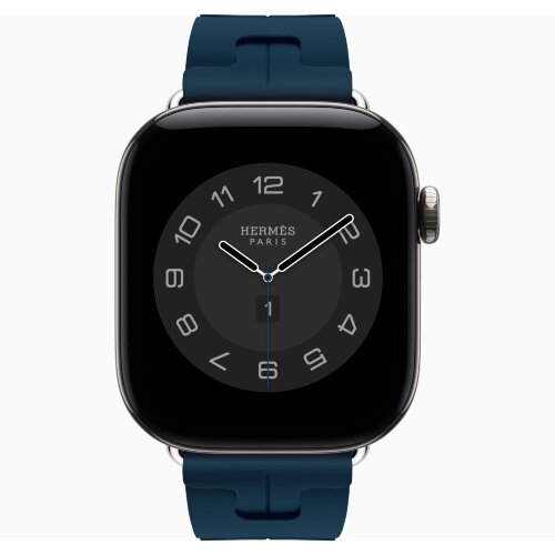 Apple Watch Hermes Series 12 42mm, спортивный ремешок Kilim синий Bleu de Malte