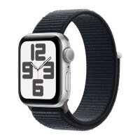 Apple Watch SE (2023) 40mm, Silver Aluminum Case with Sport Loop - Midnight (Черный)
