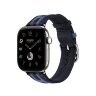 Ремешок Hermès для Apple Watch 46mm Rocabar Club — темно-синий / ярко-голубой (Bleu Nuit/Bleu Brighton)