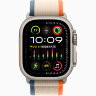 Apple Watch Ultra 3 49mm Titanium Case with Orange/Beige Trail Loop (M/L)