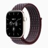 Apple Watch Series 12 46mm, Pearl White Ceramic Case with Sport Loop - Burgundy Plaid