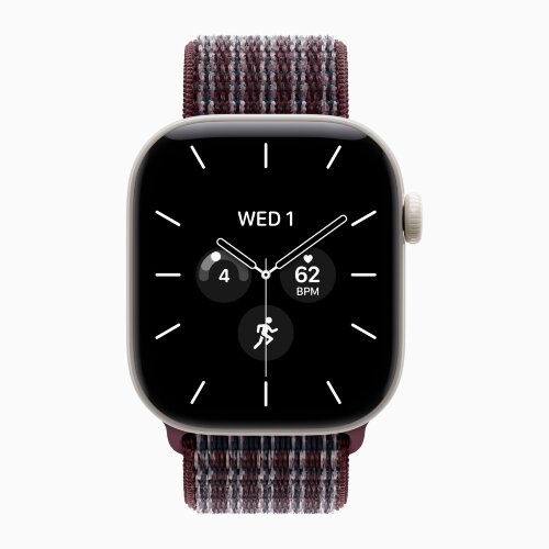 Apple Watch Series 12 46mm, Pearl White Ceramic Case with Sport Loop - Burgundy Plaid