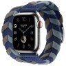 Apple Watch Hermes Series 10 42mm, двойной ремешок из трикотажa синий
