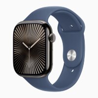 Apple Watch Series 10 42mm, Slate Titanium Case with Sport Band - Denim