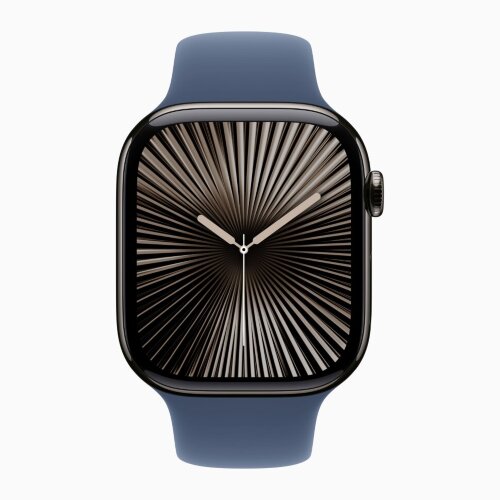 Apple Watch Series 10 42mm, Slate Titanium Case with Sport Band - Denim