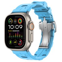 Apple Watch Ultra 2 49mm Titanium, спортивный ремешок Hermes Kilim голубой