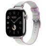 Apple Watch Hermes Series 10 42mm, тонкий ремешок из плетенного нейлона серый