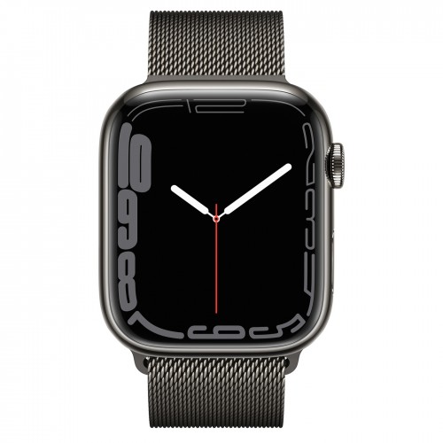 Apple Watch Series 7 45 мм, стальные графитового цвета, миланский сетчатый браслет