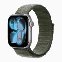 Apple Watch Series 11 46mm, Space Gray Aluminum Case with Sport Loop - Forest