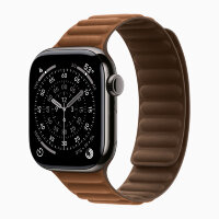 Apple Watch Series 11 42mm, Slate Titanium Case with Magnetic Link - Caramel