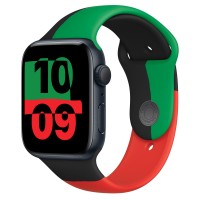 Apple Watch SE (2022) 44mm, Midnight Aluminum Case with Sport Band - Black Unity
