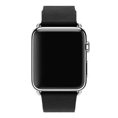 Классический черный кожаный ремешок с пряжкой для Apple Watch 42mm