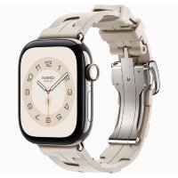 Apple Watch Hermes Series 12 42mm, спортивный ремешок Kilim светлый Béton