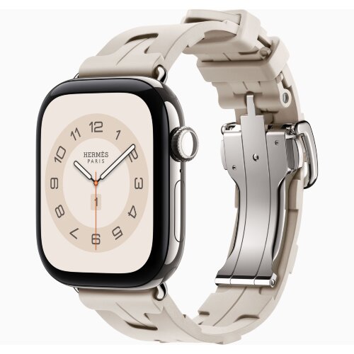 Apple Watch Hermes Series 12 42mm, спортивный ремешок Kilim светлый Béton