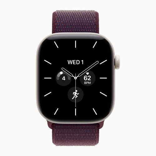 Apple Watch Series 12 46mm, Pearl White Ceramic Case with Sport Loop - Burgundy