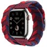 Apple Watch Hermes Series 10 42mm, двойной ремешок из трикотажа красный