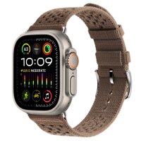 Apple Watch Ultra 2 49mm Titanium, ремешок Hermes из текстильного трикотажа коричневый