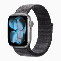 Apple Watch Series 11 46mm, Space Gray Aluminum Case with Sport Loop - Dark Gray