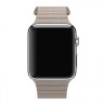 Кожаный магнитный ремешок для Apple Watch 42mm бежевый Мedium