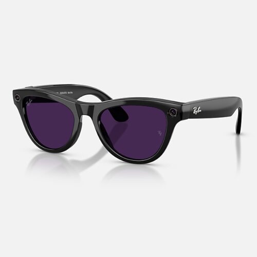 Ray-Ban Meta Gen 2 Skyler Transitions (прозрачные линзы с автозатемнением в фиолетовые, глянцевая черная оправа)