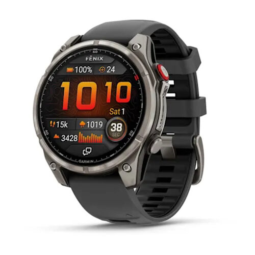 Умные часы Garmin Fenix 8 Pro 47mm, AMOLED, Sapphire, Titanium, Graphite/Black Silicone Band