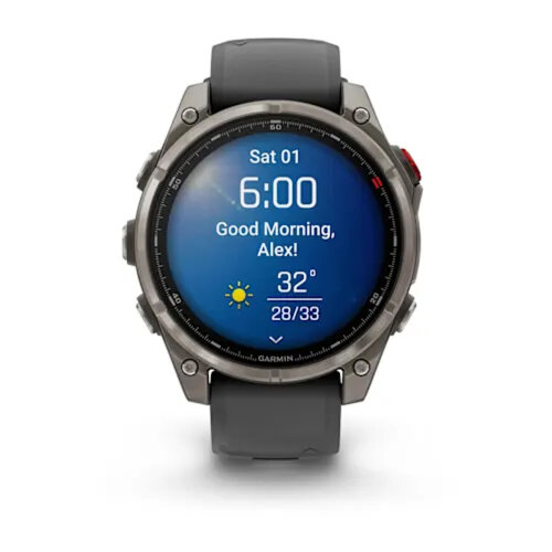 Умные часы Garmin Fenix 8 Pro 47mm, AMOLED, Sapphire, Titanium, Graphite/Black Silicone Band