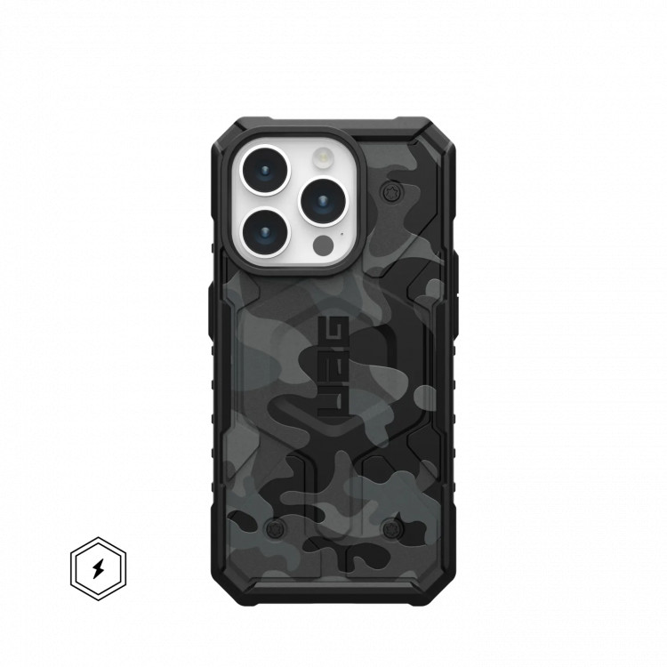 Защитный чехол Uag Pathfinder SE для iPhone 15 Pro с MagSafe - Черный камуфляж полуночи (Black Midnight Camo)